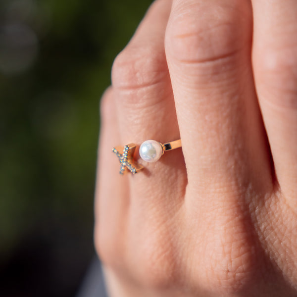 ☆nff☆ cosmos pearl ringwhite nff1 XO Ring – The Pearl Company