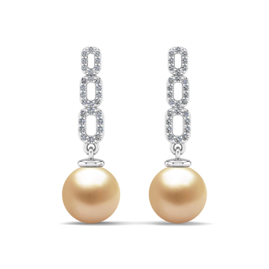 Link and Pearl Drop Earrings