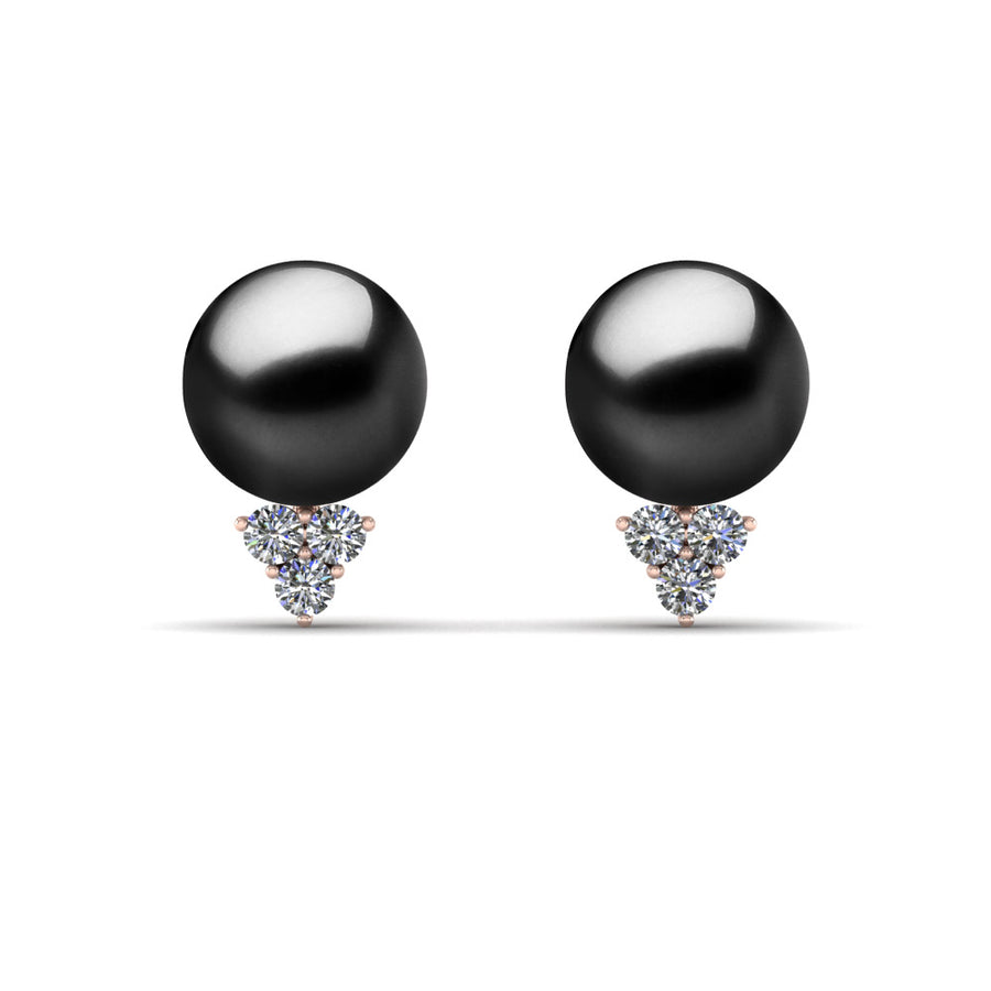 Starlight Black Pearl Stud Earrings