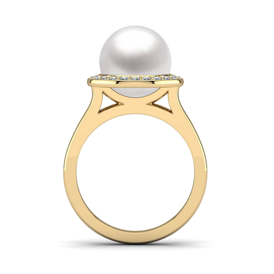 Diamond Halo Pearl Ring - Scale Test