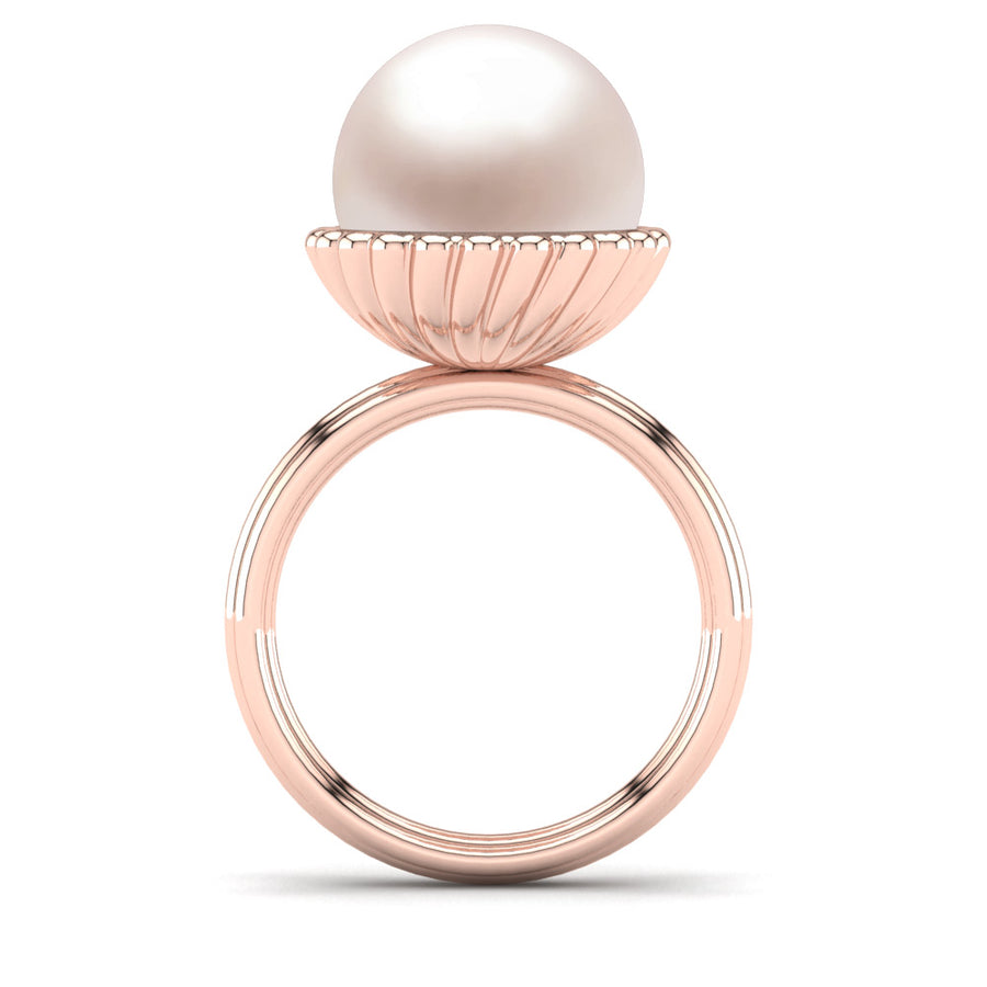 Swirl Pearl Ring-18K Rose Gold-South Sea-South Sea Rose