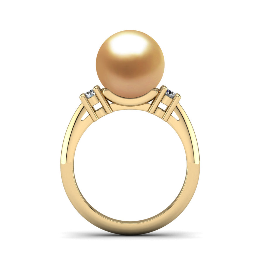 Generations Pearl Ring-18K Yellow Gold-South Sea Golden-Deep Golden