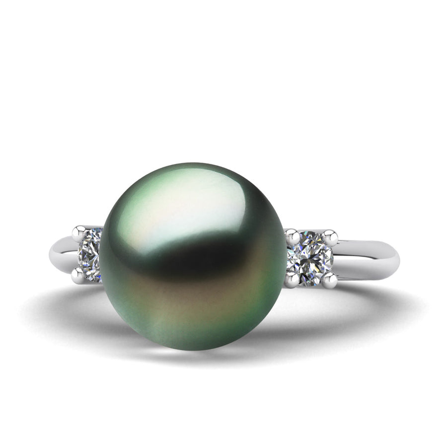 Generations Pearl Ring-Platinum-Tahitian-Green
