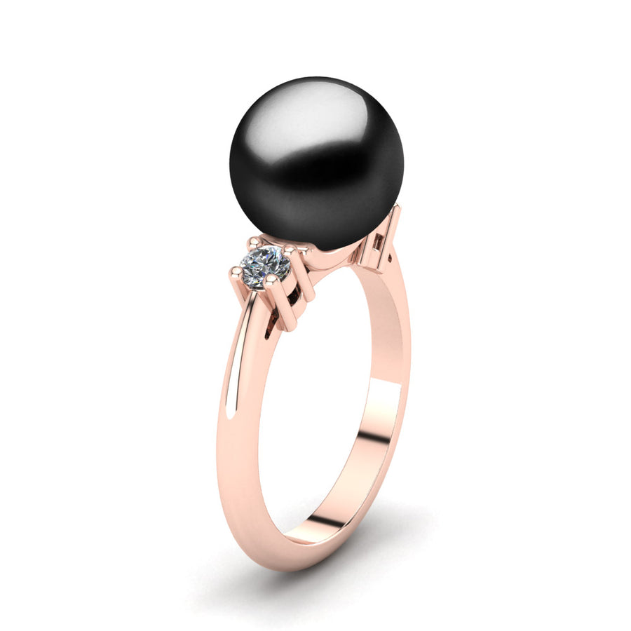 Generations Pearl Ring-18K Rose Gold-Tahitian-Black