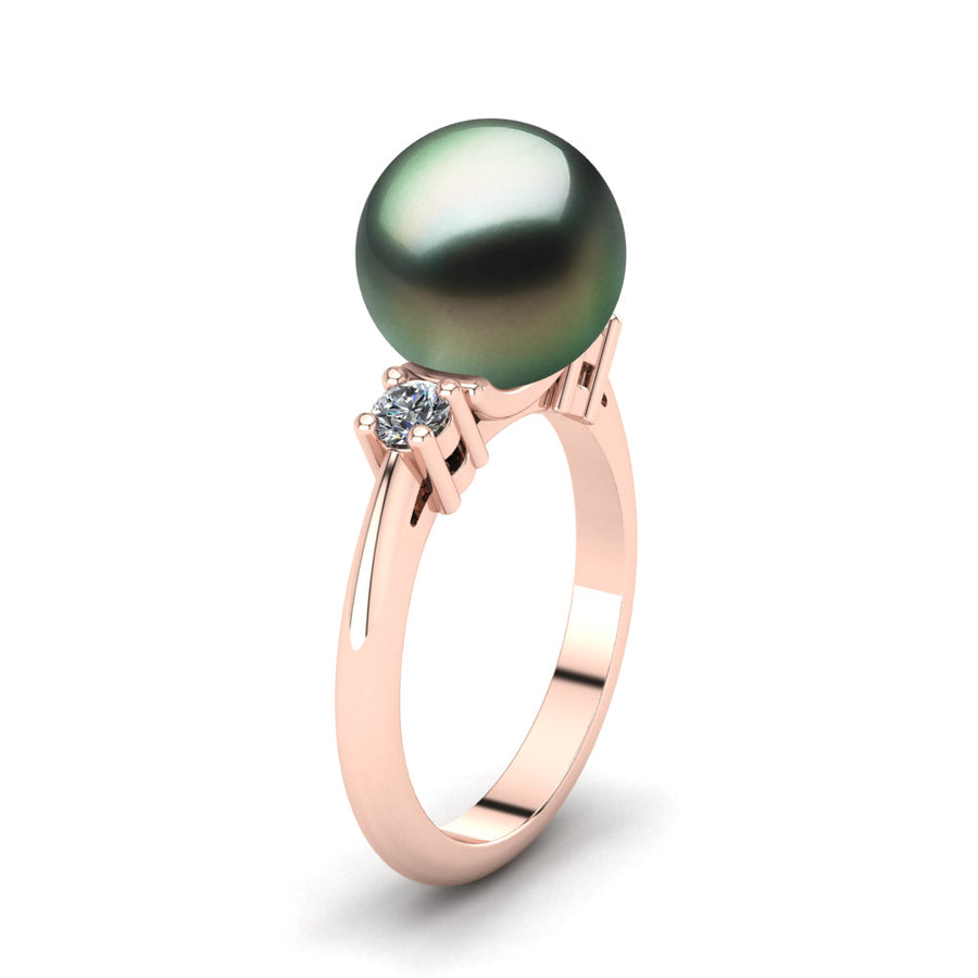 Generations Pearl Ring-18K Rose Gold-Tahitian-Green
