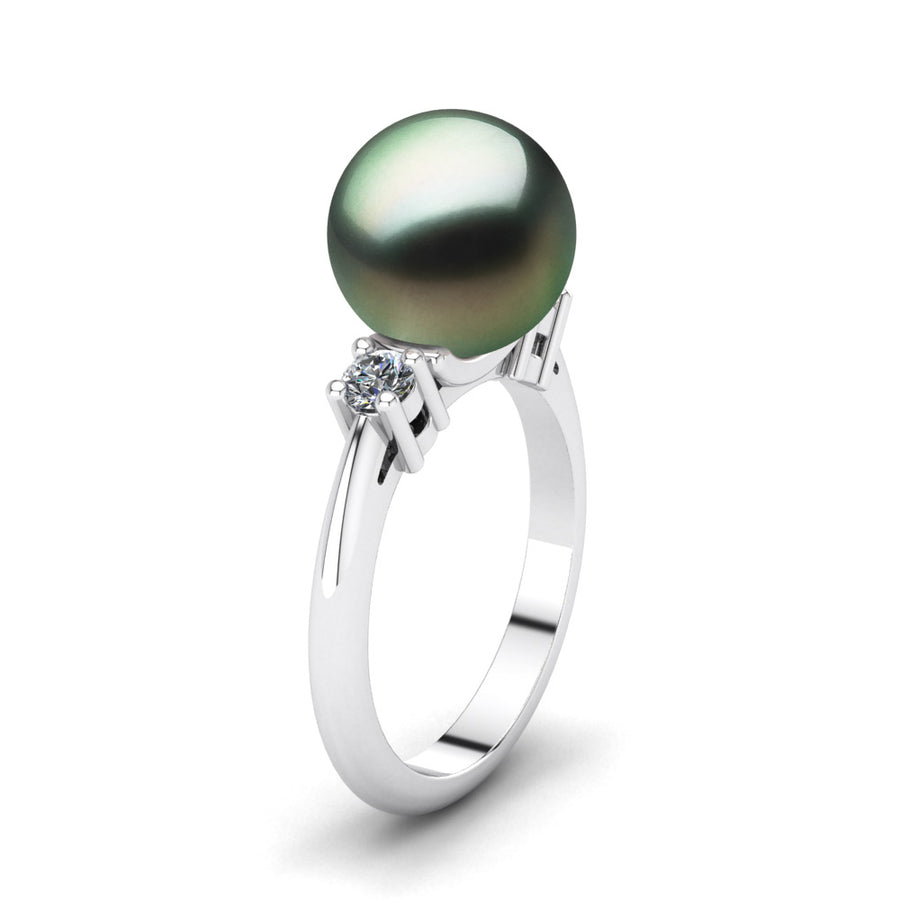 Generations Pearl Ring-Platinum-Tahitian-Green