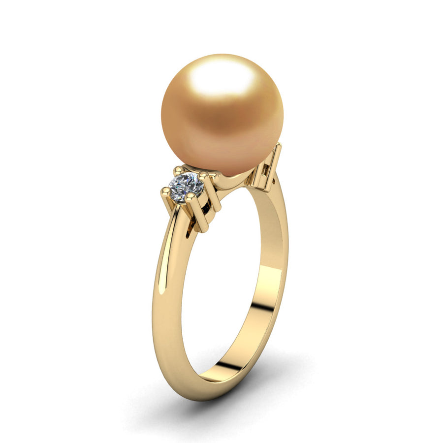 Generations Pearl Ring-18K Yellow Gold-South Sea Golden-Deep Golden