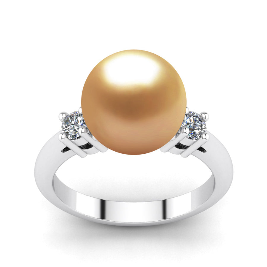Generations Pearl Ring-Platinum-South Sea Golden-Deep Golden
