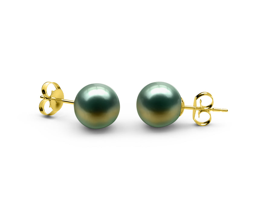 Real Pearls In 18KT Gold Stud Earrings, 8-9MM 10-11MM AAA Grade Cultured  Pearls 18KT Solid Gold Earrings, Freshwater Pearl And Gold Studs
