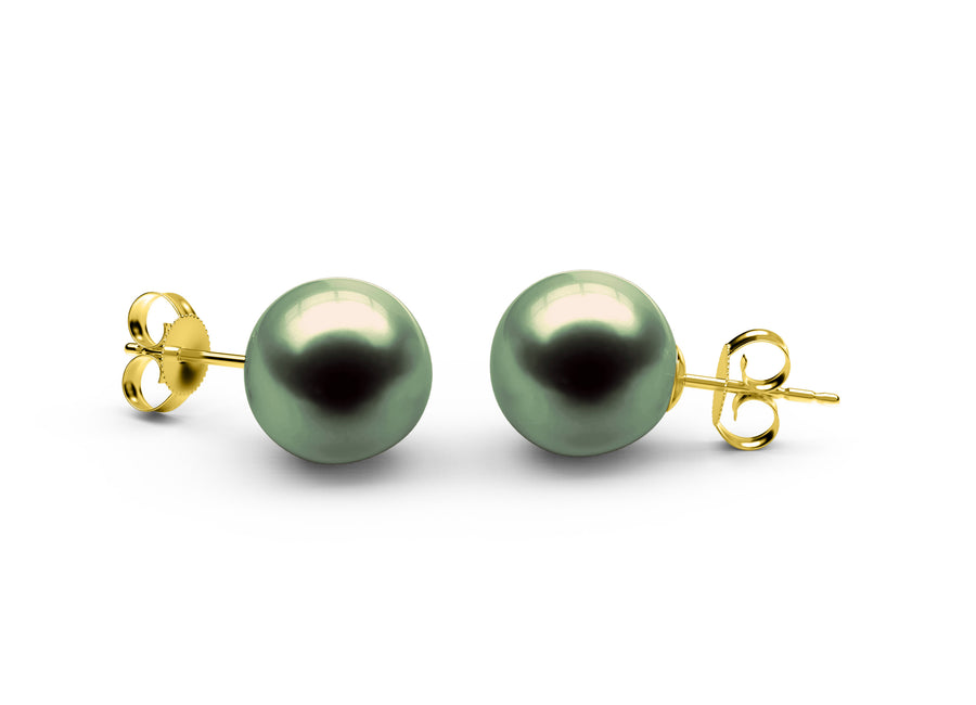 Black-Green Freshwater Earrings