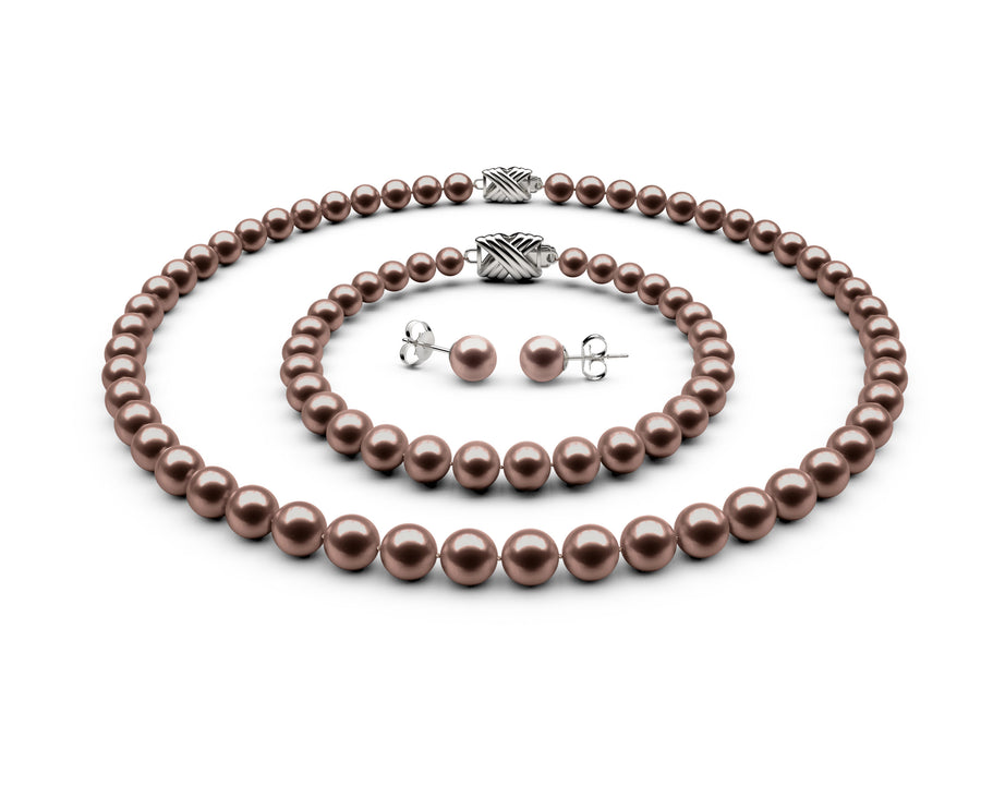 6.5-7mm AA Chocolate Freshwater Complete Set