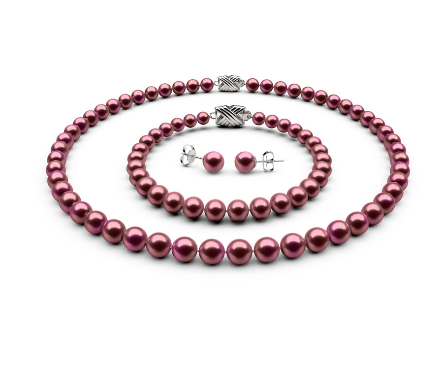 6.5-7mm AA Cranberry Freshwater Complete Set