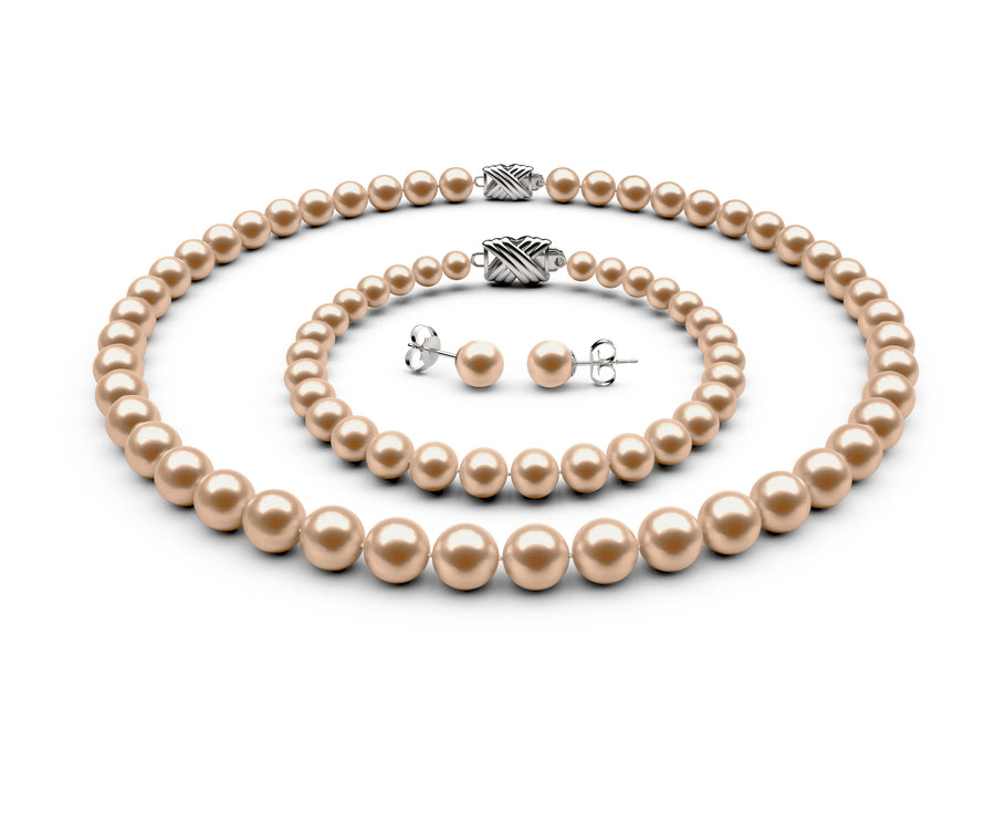 7.5-8mm AA Peach Freshwater Complete Set