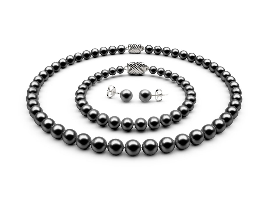 7-7.5mm AAA Black Freshwater Complete Set