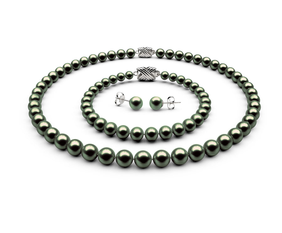 7-7.5mm AAA Black-Green Freshwater Complete Set