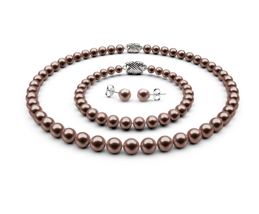 7-7.5mm AA Chocolate Freshwater Complete Set