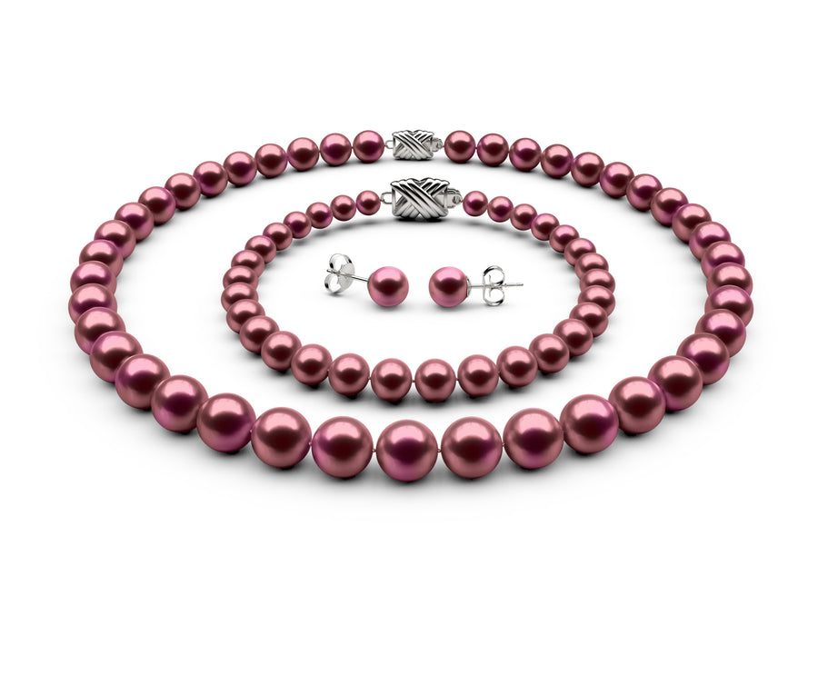 8.5-9mm AA Cranberry Freshwater Complete Set