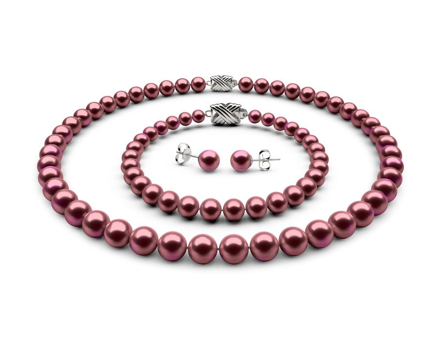 8-8.5mm AA Cranberry Freshwater Complete Set