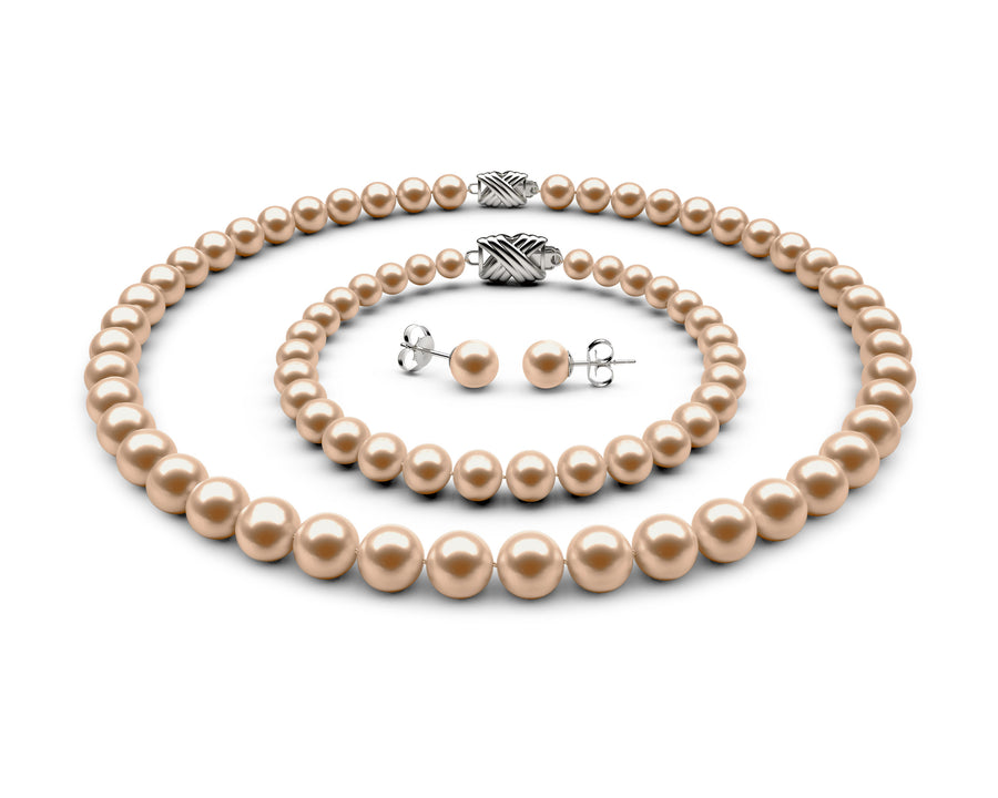 8-8.5mm AA Peach Freshwater Complete Set