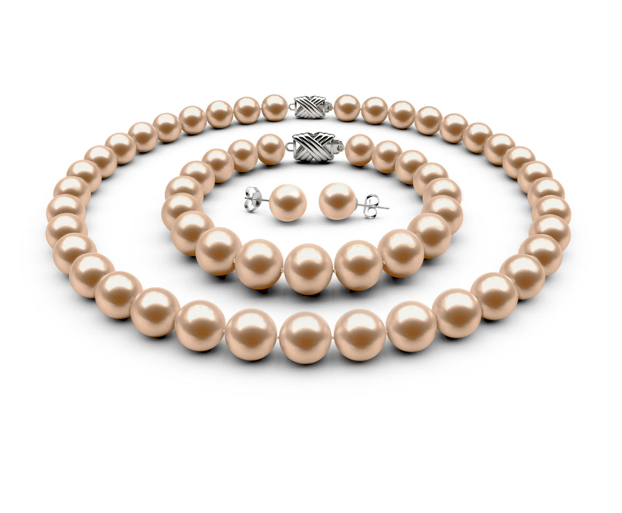 9.5-10mm AAA Peach Freshwater Complete Set