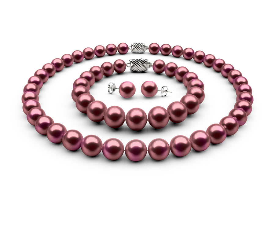 9-9.5mm AA Cranberry Freshwater Complete Set