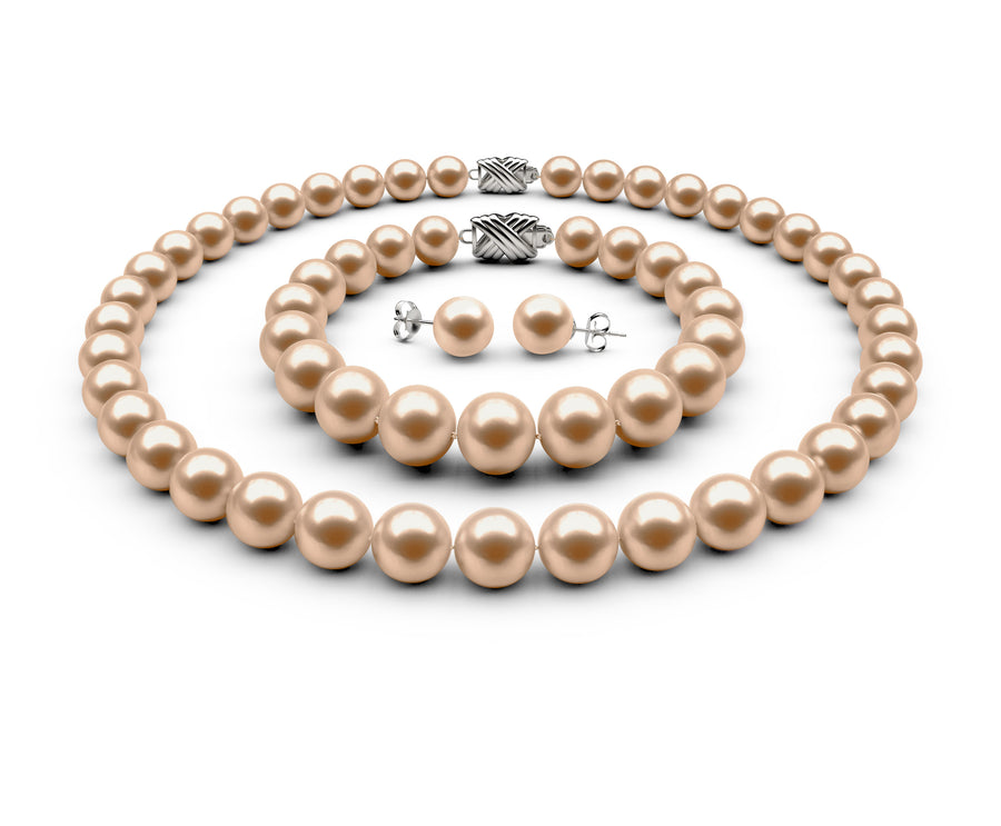 9-9.5mm AAA Peach Freshwater Complete Set