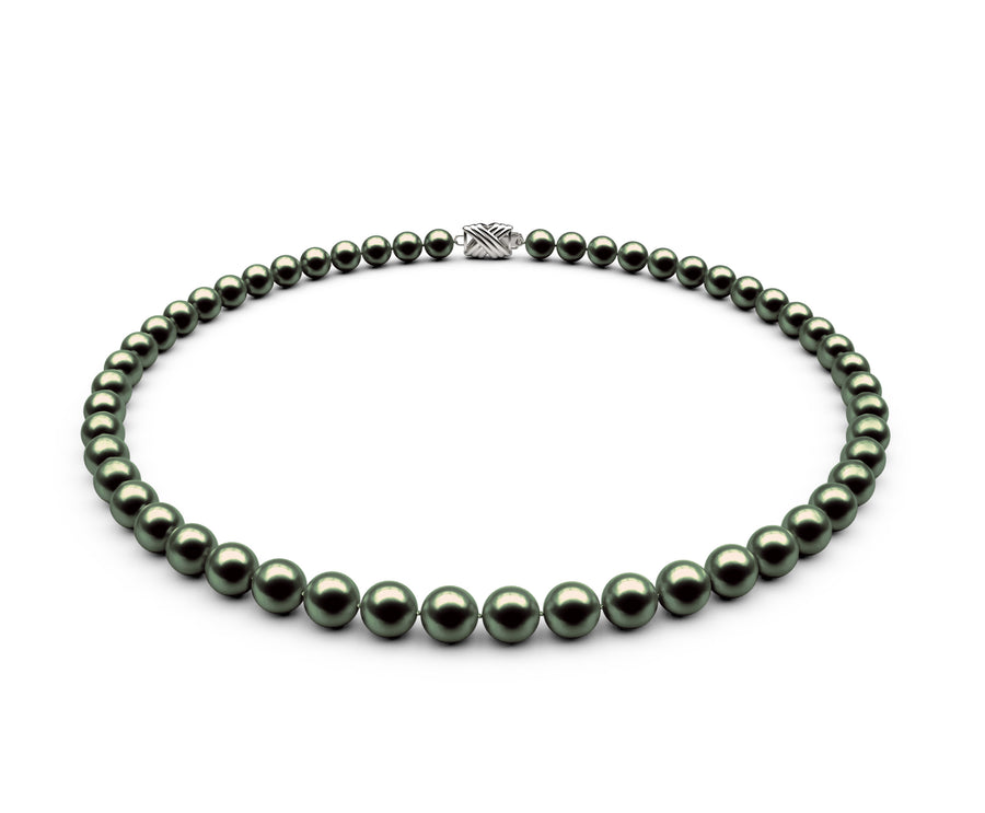 6.5-7mm AA Black-Green Freshwater Necklace