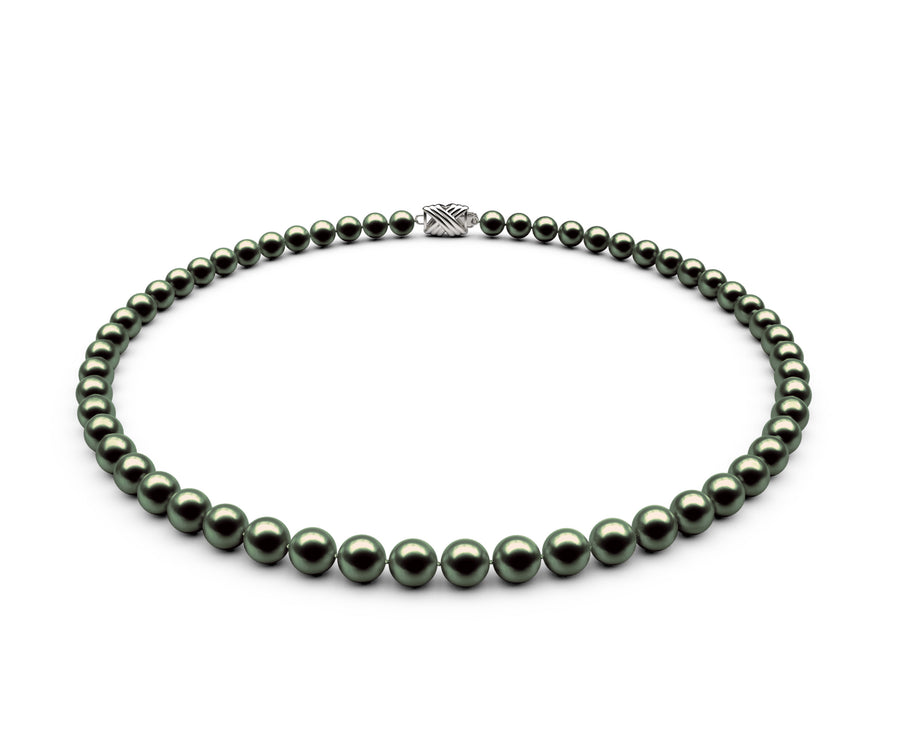 6-6.5mm AAA Black-Green Freshwater Necklace