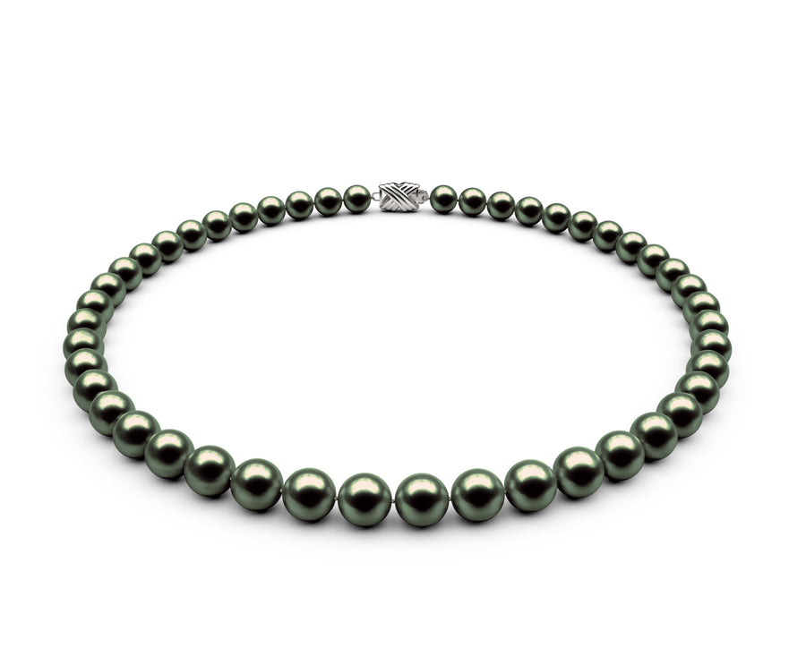 7.5-8mm AA Black-Green Freshwater Necklace