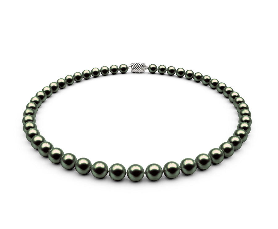 7-7.5mm AA Black-Green Freshwater Necklace
