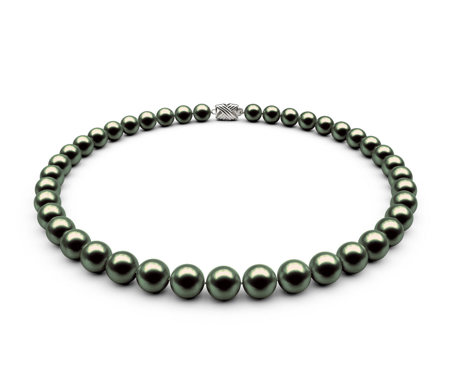 8.5-9mm AA Black-Green Freshwater Necklace
